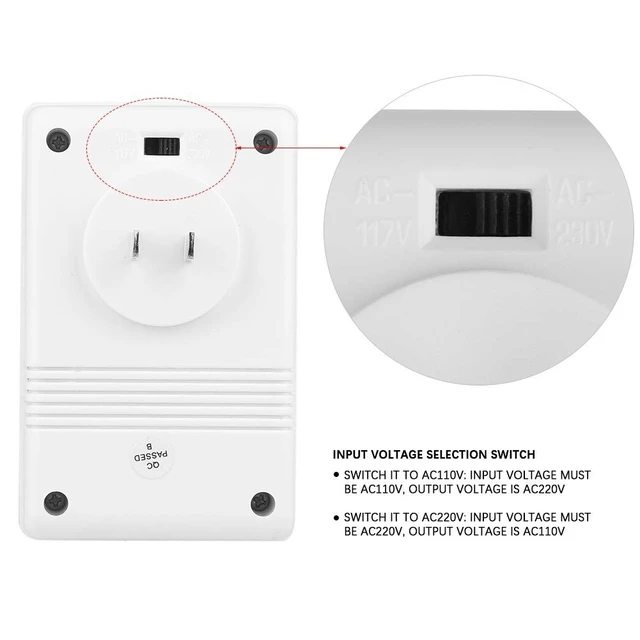 Alt view image 3 of 5 - Chazcool 110V/120V to 220V/240V Converter, 70W Dual Channel Transformer Plugs 220V/240V to 110V/120V, Step up/Down Travel Adapter CN Standard Plug (Applicable Electrical Appliance: <70w)