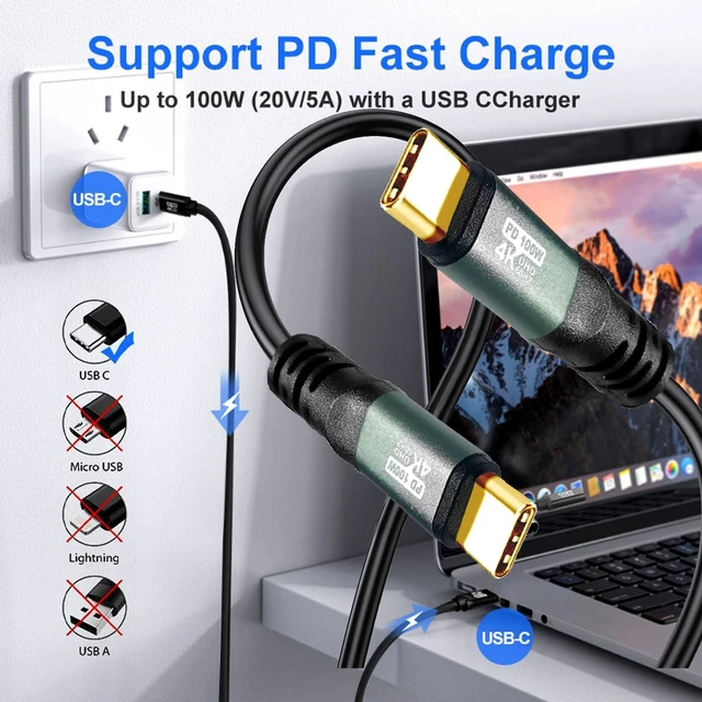 Alt view image 2 of 5 - USB C to C Cable 45FT, 4K60HZ GEN2x2(Data usb3.1),USB TYPE C Video Output From USB3.2/ USB4.0 (Fast Charging 100W) & Sync for Xreal MacBook Pro iPad Pro iPhone 15 Pro Galaxy S22 Portable Monitor
