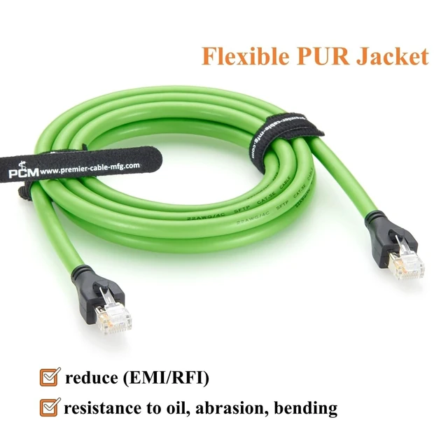 Alt view image 5 of 5 - Plinkwirekb RJ45 Male to Male Industrial Ethernet Cable 100Mbps CAT5e Shielded High Flex Drag Chain Cable for PROFINET, EtherCAT, PLC, Robotics, Machine Vision, Industrial Automation (2M/6.6FT)