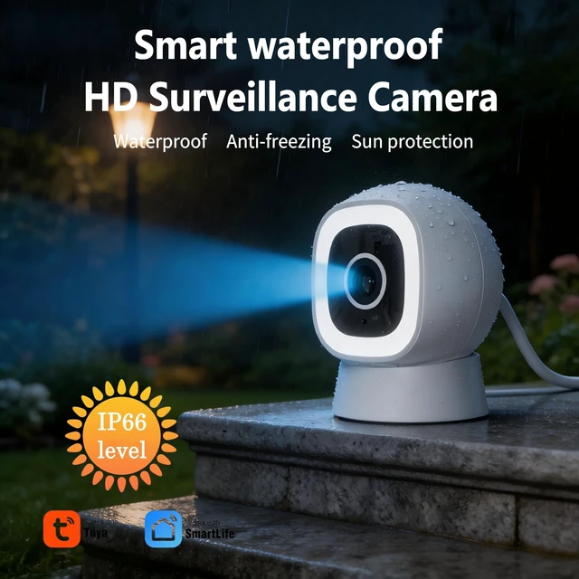 Alt view image 2 of 5 - Smart Indoor/Outdoor WiFi Home Security Camera 2K 3MP, Removable Magnetic Head, 360 Adjustable Webcam/Monitor w/ Full-color Night Vision & Phone App Alerts, IP66-rated Waterproof, 2 Way Audio