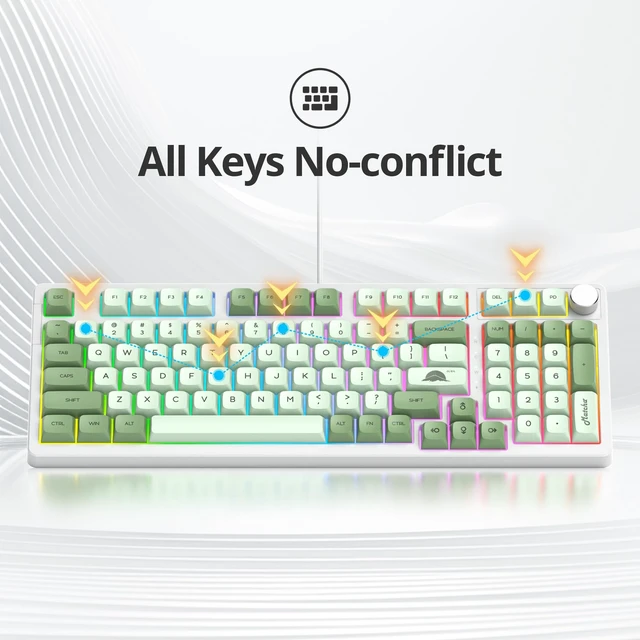 Alt view image 4 of 5 - Owpkeenthy 96% Fullsize Mechanical Keyboard with Numpad