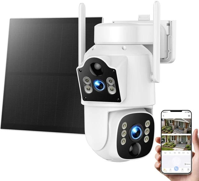 Main image of VOOPEAK Solar Security Camera Wireless Outdoor, 4G Cellular Camera with 5W Panel 7800mAh Battery, Dual Lens 360 PTZ Auto Tracking, 1080P Night Vision, Two Way Audio, IP66 Waterproof, SIM Card S