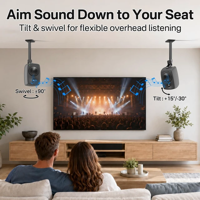 Alt view image 3 of 5 - Ceiling Speaker Mounts Pair for Genelec 8010/8020/8030 Studio Monitor Mount