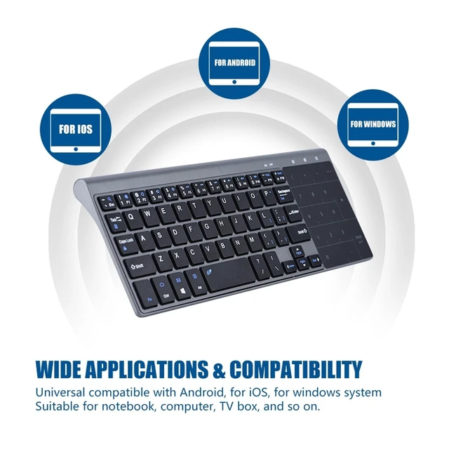 Alt view image 3 of 5 - SUNGOOYUE Mini Keyboard, Portable Slim 2.4Ghz Wire Less Keyboard Handheld with Touchpad for PC/Notebook/TV Box - MC-41AG, 1200 DPI, Black