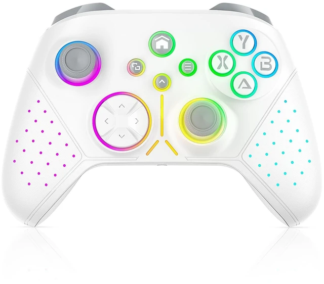 Main image of Xexvyrin LED Wireless for Xbox Controller, Compatible with Xbox Series X^^S, Xbox One, Windows 10/11, Gaming Controller with Turbo, Macro, 3.5mm Audio Jack, Dual Vibration-White (white)
