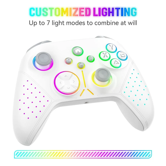 Alt view image 2 of 5 - Xexvyrin LED Wireless for Xbox Controller, Compatible with Xbox Series X^^S, Xbox One, Windows 10/11, Gaming Controller with Turbo, Macro, 3.5mm Audio Jack, Dual Vibration-White (white)