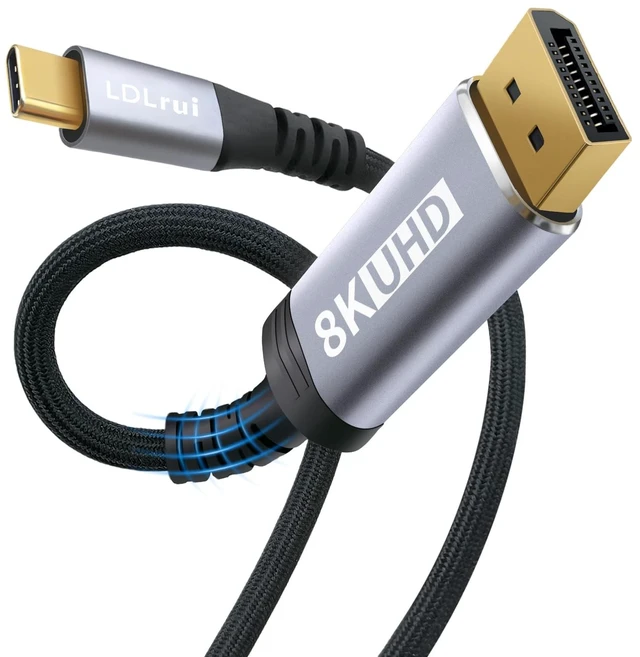 Main image of LDLrui Bidirectional DisplayPort to USB C Cable 8K@60Hz 4K@240Hz 1.5M