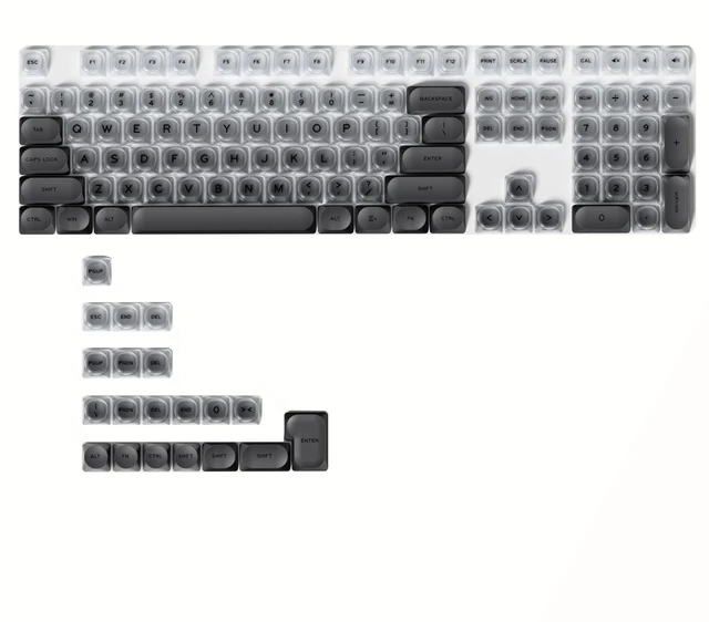Main image of Jelly Grey Keycaps HOA Profile for 60% 75% Fullsize Mechanical Keyboard