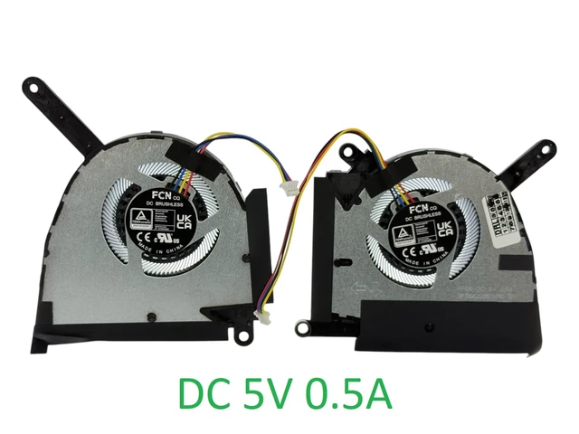Alt view image 2 of 4 - VoltaGuru New Laptop CPU + GPU Cooling Fans for Asus TUF Dash F15 FX517ZC, F15 FX517ZE; NP: 13NR0950P01011, 13NR0950P02011, DFS5K22305283E EP, DFS5K22115371E EP, FP85, FP86