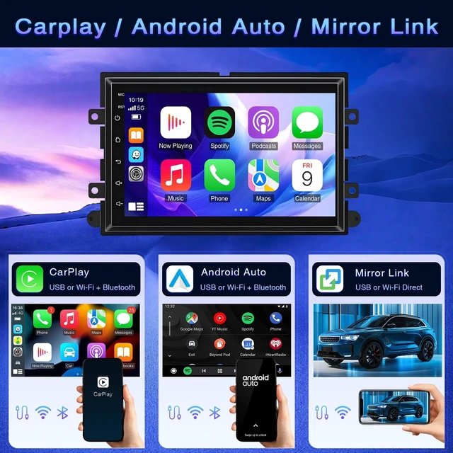 Alt view image 3 of 5 - Car Radio for Ford F150 2004 2005 2006 2007 2008 F250/F350 2006-2014