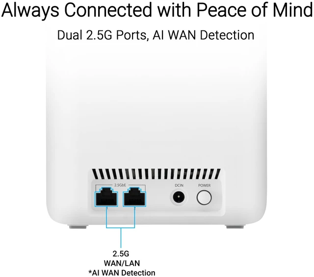Alt view image 4 of 5 - ASUS ZenWiFi BD4 WiFi 7 Mesh Router - 2,450 sq. ft., 3.6 Gbps (1 Pack)