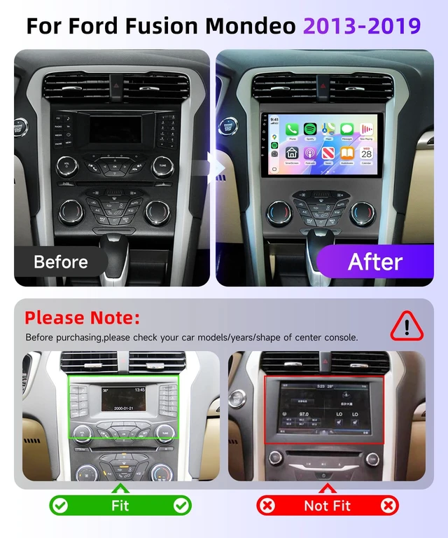 Alt view image 2 of 5 - 5Ghz WiFi Car Stereo Radio for Ford Fusion Mondeo 2013-2019