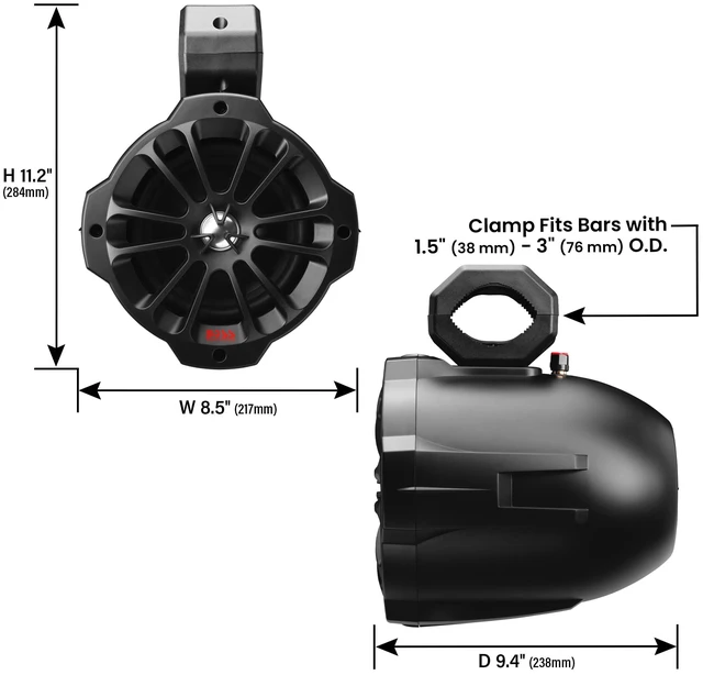 Alt view image 5 of 5 - BOSS Audio Systems B62ABT Marine Waketower System, 6.5 Inch Speakers