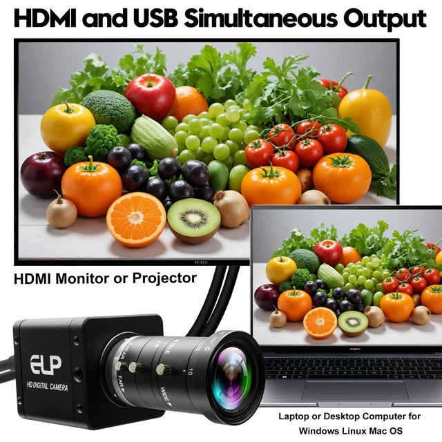 Alt view image 2 of 5 - IFWATER 4K USB3.0 HDMI Industrial Camera,60fps H.264 High Speed with 10-55mm 5X Manual Zoom Lens Lightburn Camera,USB HDMI Simultaneous Output Plug&Play for TV Projector Video Conferencing Streaming