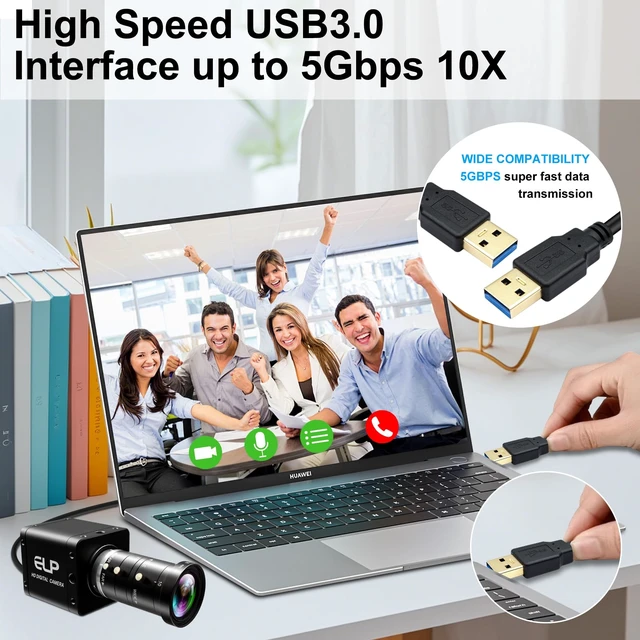 Alt view image 5 of 5 - IFWATER 4K USB3.0 HDMI Industrial Camera,60fps H.264 High Speed with 10-55mm 5X Manual Zoom Lens Lightburn Camera,USB HDMI Simultaneous Output Plug&Play for TV Projector Video Conferencing Streaming