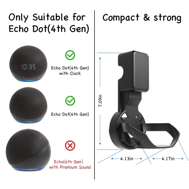 Alt view image 2 of 5 - ZUOLACO Wall Mount Holder for Echo Dot 4th/5th Generation(2 Pack, Black)