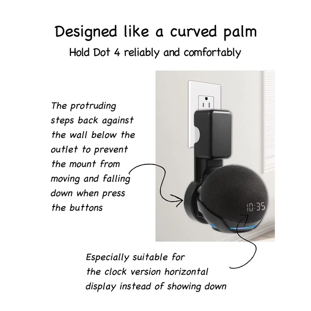 Alt view image 4 of 5 - ZUOLACO Wall Mount Holder for Echo Dot 4th/5th Generation(2 Pack, Black)