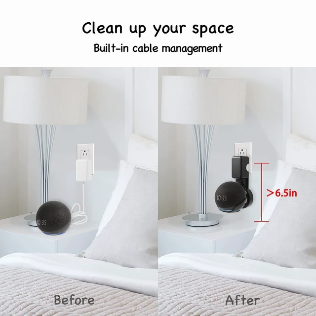 Alt view image 5 of 5 - ZUOLACO Wall Mount Holder for Echo Dot 4th/5th Generation(2 Pack, Black)