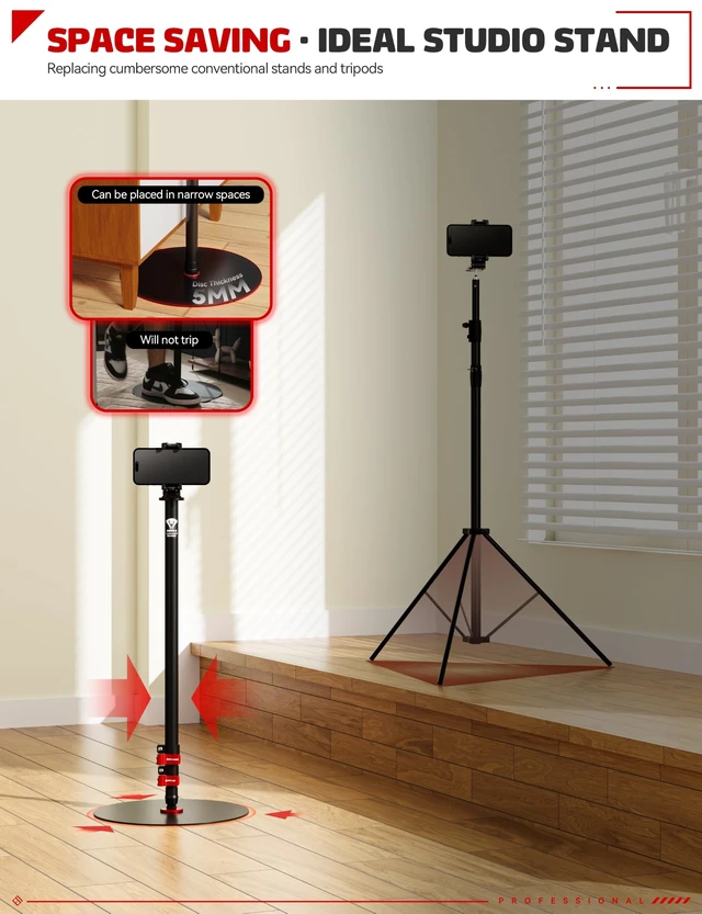 Alt view image 3 of 5 - IFOOTAGE A300 Round Base Monopod Light Stand 60" 2 Pack