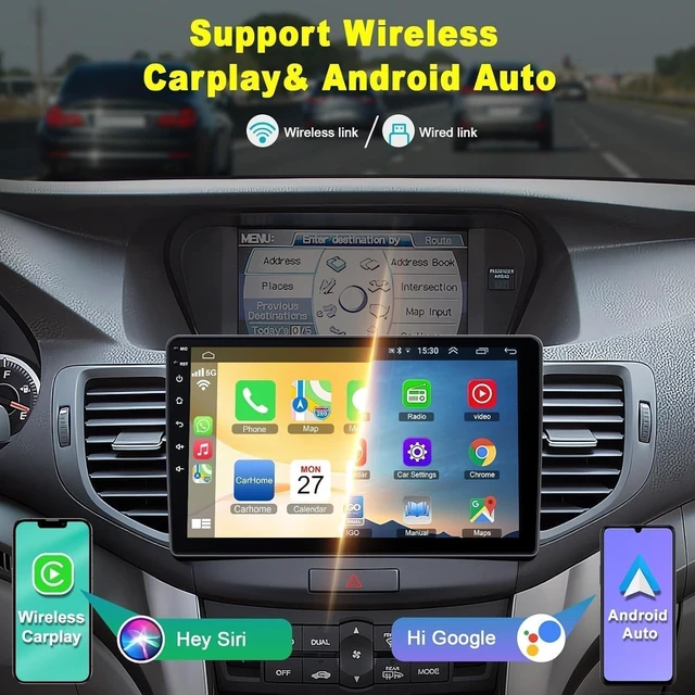 Alt view image 2 of 5 - 8core 4G+64G Car Stereo for Acura TSX 2009-2014/Honda Spirior 2009-2013, 9 Inch Android 13 Touch Screen Acura Radio with Wireless CarPlay, Android Auto, GPS Navi, 5G WiFi, Bluetooth 5.2, SWC,FM