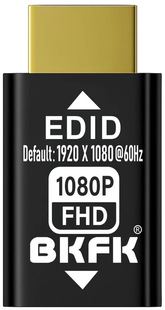 Alt view image 2 of 4 - BKFK HDMI EDID Emulator, Passthrough Display Adapter, Default Resolution Dummy Plug, Headless Ghost for HDMI Switches, Extenders, AV Receivers, Video Splitters(1920X1080@60Hz-3P)