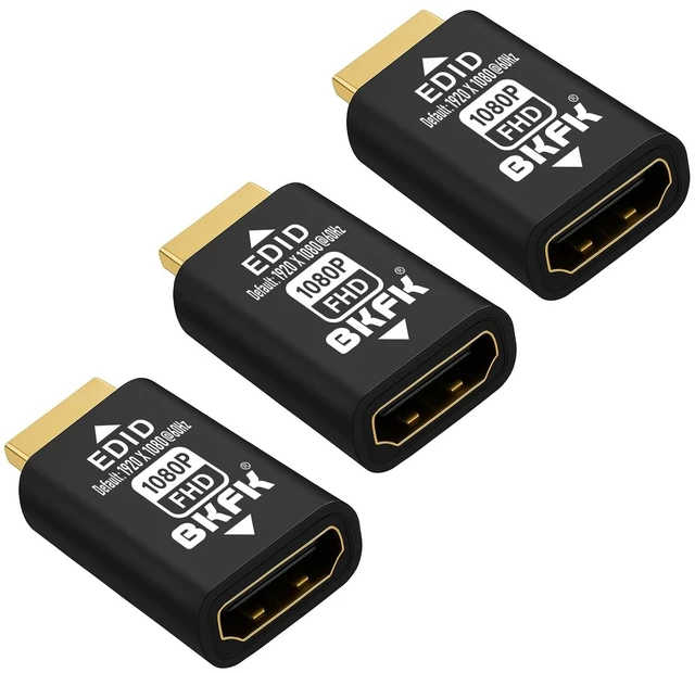 Main image of BKFK HDMI EDID Emulator, Passthrough Display Adapter, Default Resolution Dummy Plug, Headless Ghost for HDMI Switches, Extenders, AV Receivers, Video Splitters(1920X1080@60Hz-3P)