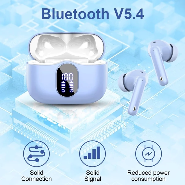 Alt view image 3 of 5 - True Wireless Earbuds Bluetooth Headphones HiFi Stereo Ear Buds,Cerulean