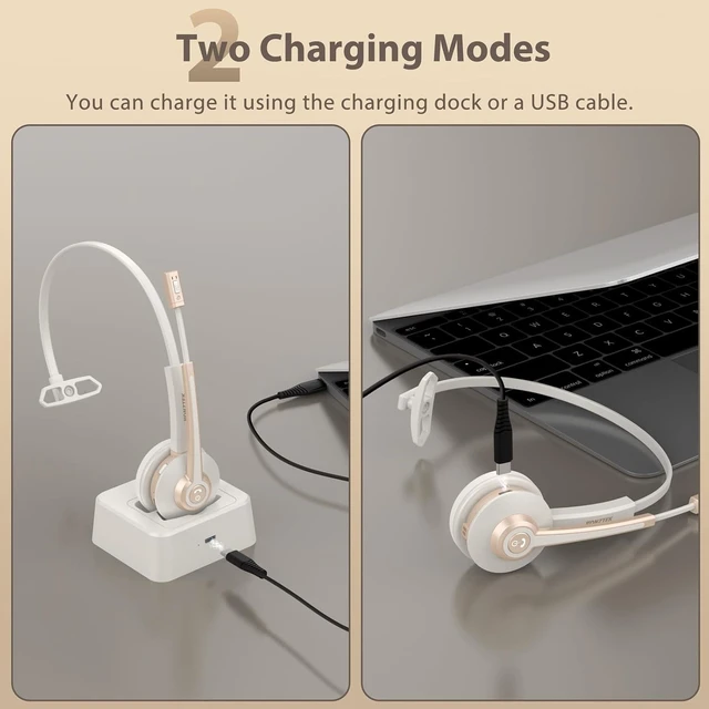 Alt view image 4 of 5 - Vonztek Bluetooth Headset with Microphone