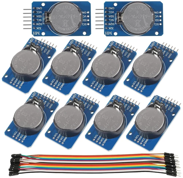 Main image of 10PCS DS3231 AT24C32 IIC RTC Module Clock Timer Memory Module Beats Replace DS1307 I2C RTC Board with Male to Female Jumper Wire Cable