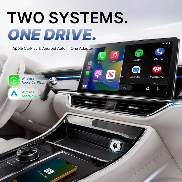 Alt view image 2 of 5 - BSUBSU 2-in-1 Wireless CarPlay Adapter for Apple CarPlay & Android Auto