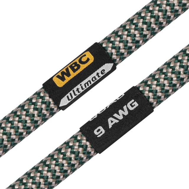 Alt view image 4 of 5 - WORLDS BEST CABLES 8 Foot Ultimate - 9 AWG - Ultra-Pure OFC - Premium Audiophile HiFi Speaker Cable Pair with Eminence Gold Banana Plugs & StlGrn Tweed Jacket