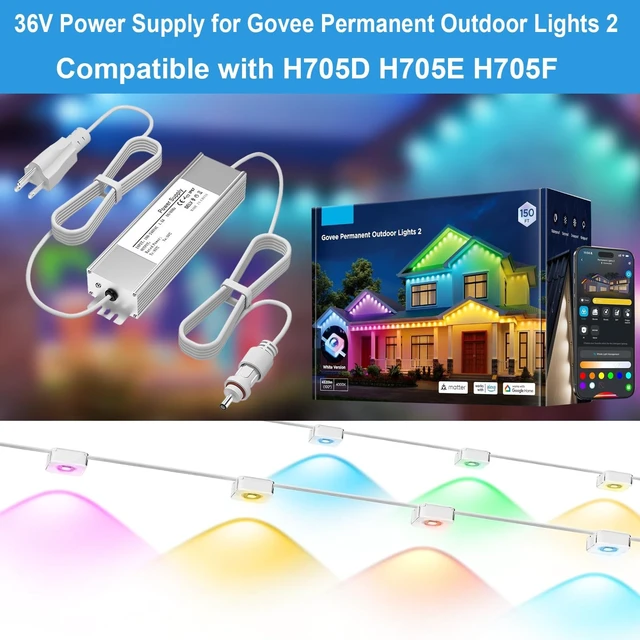 Alt view image 2 of 5 - 36V Power Supply for Govee Permanent Outdoor Lights 2