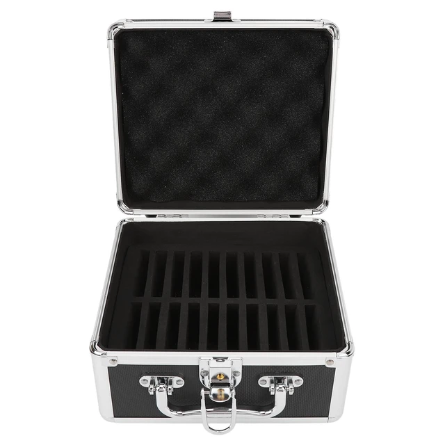 Alt view image 4 of 5 - plplaaoo 2.5in Hard Drive Storage Box 20 Bays Double Protection Convenient Handle Hard Drive Case with Security Lock Multi-Protection HDD Storage Box Suitcase for Home Office, Hard Drive Case, h