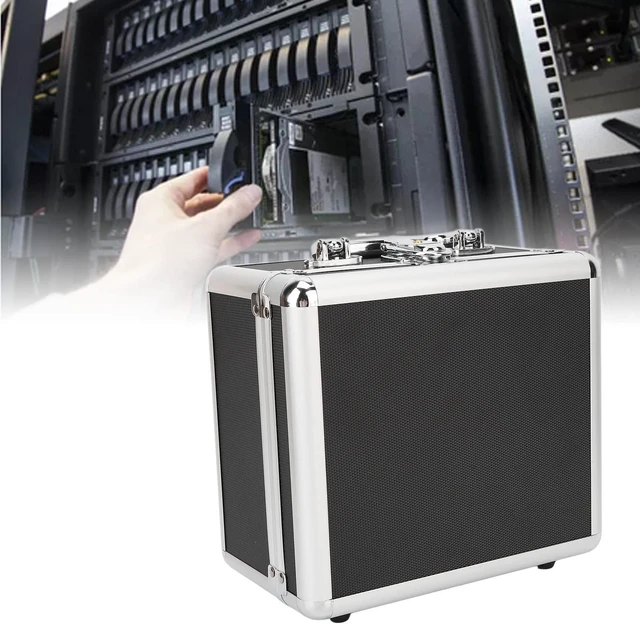 Alt view image 5 of 5 - plplaaoo 2.5in Hard Drive Storage Box 20 Bays Double Protection Convenient Handle Hard Drive Case with Security Lock Multi-Protection HDD Storage Box Suitcase for Home Office, Hard Drive Case, h