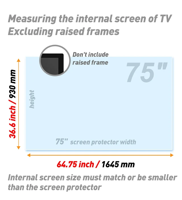 Alt view image 5 of 5 - 75 inch Anti Glare TV Screen Film with Blue Light Filter, Glare Reducer for TV, Indoor Outdoor Glare Shield Anti Glare Film for 75 TV Screen