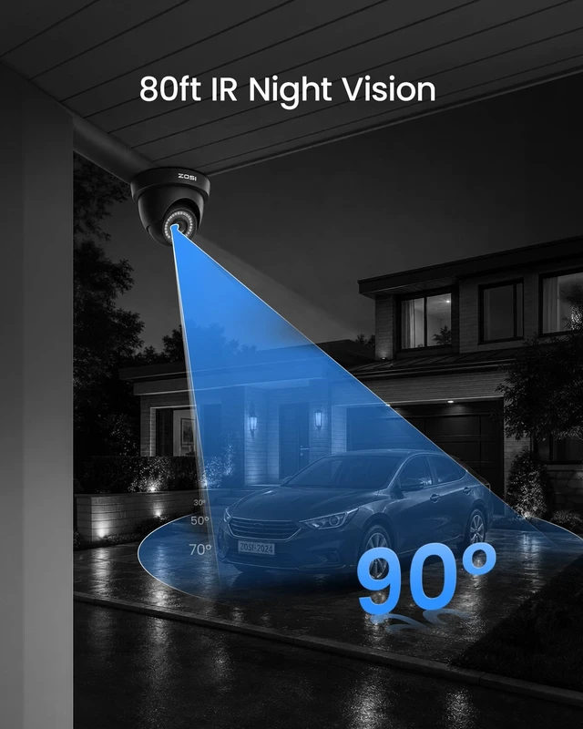 Alt view image 5 of 5 - ZOSI 1080p Security Camera Outdoor Indoor, Hybrid 4-in-1 CVI TVI AHD CVBS