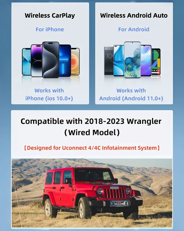 Alt view image 3 of 5 - Lugzix Compatible with 2018-2023 Wrangler Wired Model Wireless Adapter