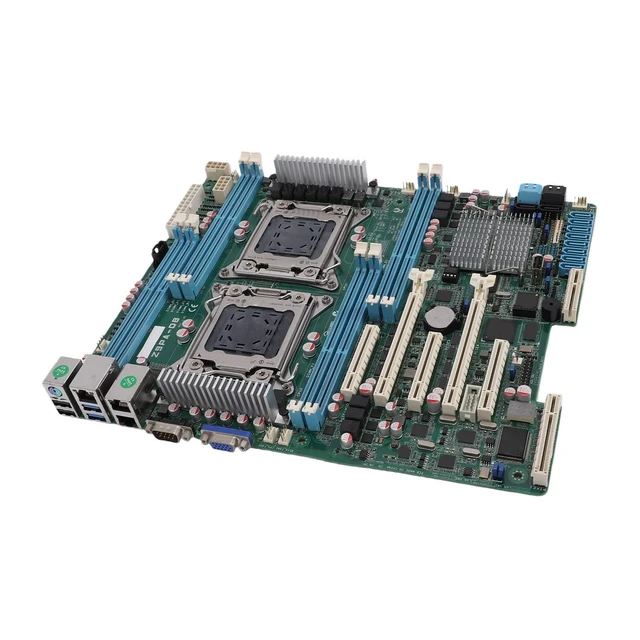 Alt view image 4 of 5 - Gugxiom Workstation Motherboard LGA 2011 Dual CPU, with SATA III USB 3.0