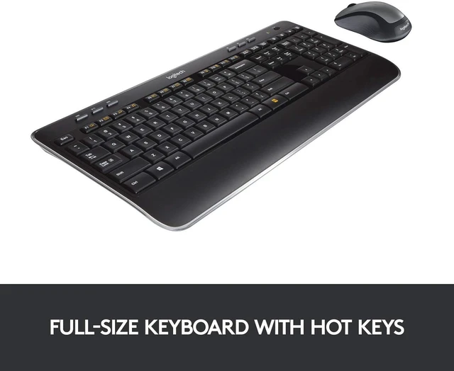 Alt view image 5 of 5 - Logitech MK520 Wireless Keyboard and Wireless Mouse Combo Full Size Keyboard and Mouse Long Battery Life Secure 2.4GHz Connectivity Black