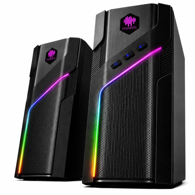 Main image of museeq W-206RE Computer Speakers for Desktop PC, Bluetooth RGB Lights