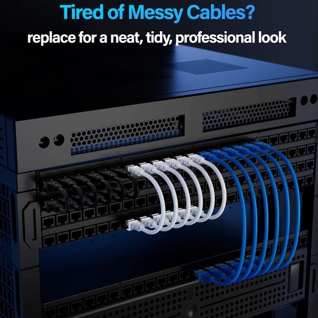 Alt view image 5 of 5 - TuokaJu Cat6 Ethernet Cable 10Gbps 10 ft (10 Pack), UTP Ethernet Cable Cat 6, Flexible Bare Copper Cat6 Cable, Cat 6 Network Cable for Server, Data Center, Black