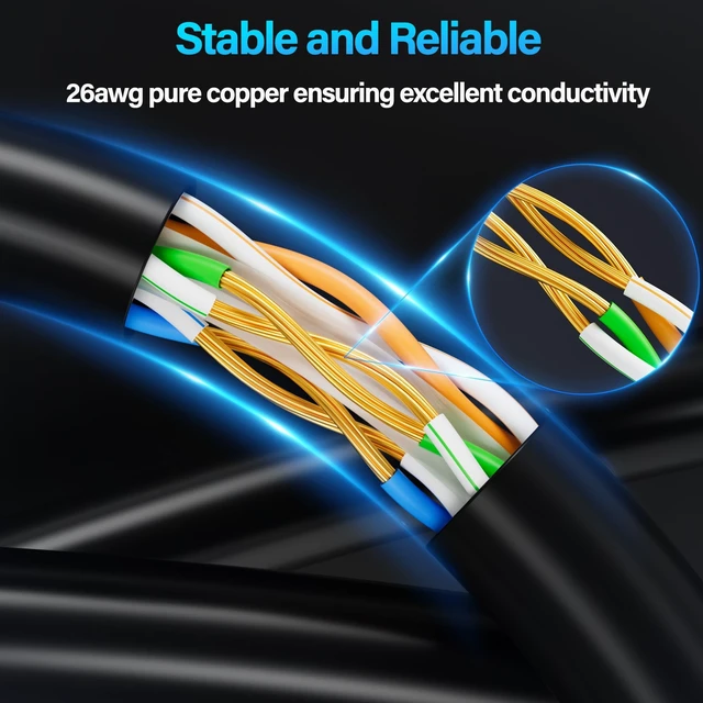 Alt view image 3 of 5 - TuokaJu Cat6 Ethernet Cable 10Gbps 10 ft (10 Pack), UTP Ethernet Cable Cat 6, Flexible Bare Copper Cat6 Cable, Cat 6 Network Cable for Server, Data Center, Black