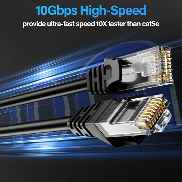 Alt view image 2 of 5 - TuokaJu Cat6 Ethernet Cable 10Gbps 10 ft (10 Pack), UTP Ethernet Cable Cat 6, Flexible Bare Copper Cat6 Cable, Cat 6 Network Cable for Server, Data Center, Black