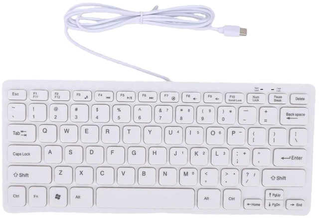 Main image of Decumeby Mini Wired Keyboard, 78 Keys Small Portable Type C Wired Keyboard, Quiet, Chocolate Key, for Computer Laptop (White)