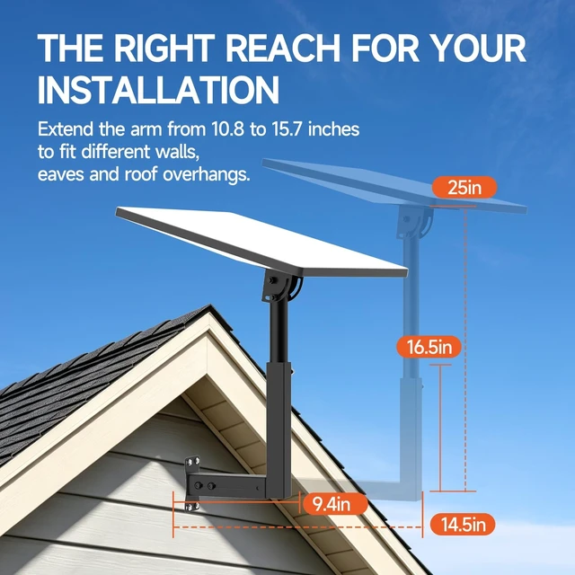 Alt view image 4 of 5 - Adjustable Wall Mount for Starlink Gen 3, Heavy Duty Pole Mount & Mounting Kit for Starlink Standard 4 / 4X, Rustproof Extension Bracket for Starlink Internet Kit Satellite Dish