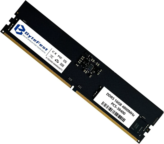 Main image of ByteFest DDR5 RAM 16GB 4800MHz PC5-38400 CL40 UDIMM 1.1V 288 Pin Compatible Desktop Computer Upgrade Memory Module RAM
