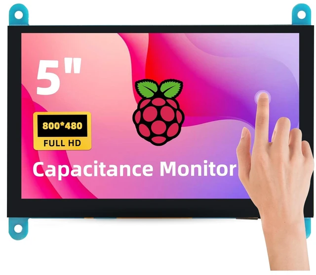 Main image of iPistBit 5'' Raspberry Pi Monitor, Capacitive Touchscreen Monitor 800x480 HDMI IPS Screen for Raspberry Pi 5 4 3 2 Zero BB, Driver-Free
