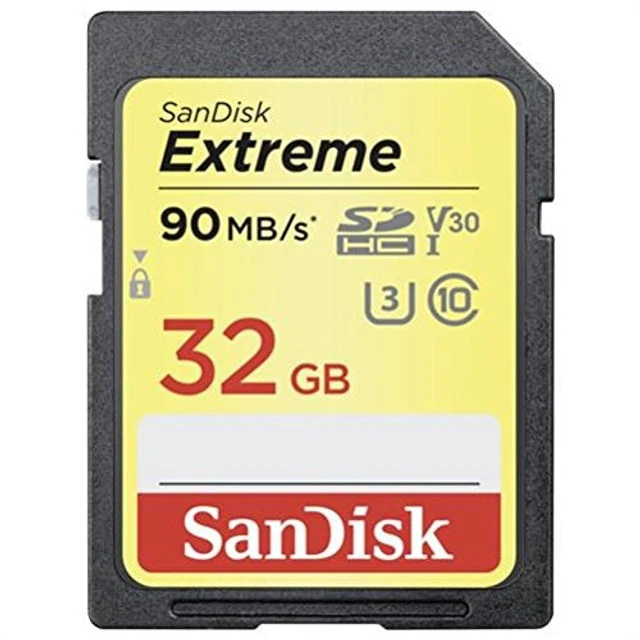 Alt view image 4 of 5 - SanDisk 32GB Extreme SDHC UHS-I Memory Card - 90MB/s, C10, U3, V30, 4K UHD, SD Card - SDSDXVE-032G-GNCIN