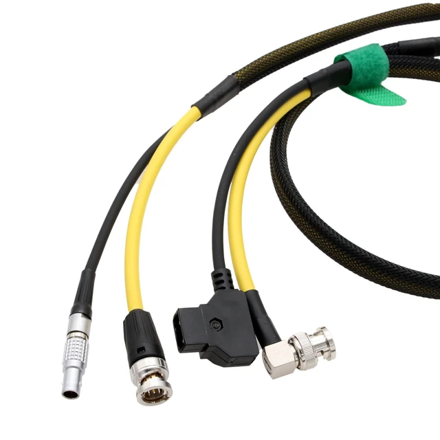 Alt view image 3 of 5 - HangTon Power SDI Cable for SmallHD 703 Bolt, Cine 5 7, 503U 703U, Transvideo Starlite Monitor, D-tap to 2-pin, Right Angle BNC, 60cm
