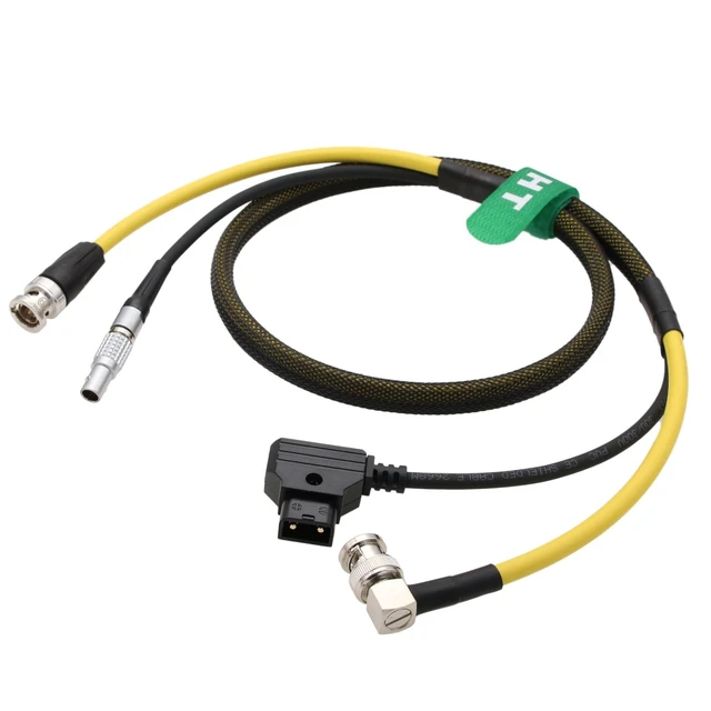 Alt view image 2 of 5 - HangTon Power SDI Cable for SmallHD 703 Bolt, Cine 5 7, 503U 703U, Transvideo Starlite Monitor, D-tap to 2-pin, Right Angle BNC, 60cm